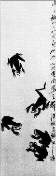 斉白石 Painting - 斉白石カエルの古い中国の墨